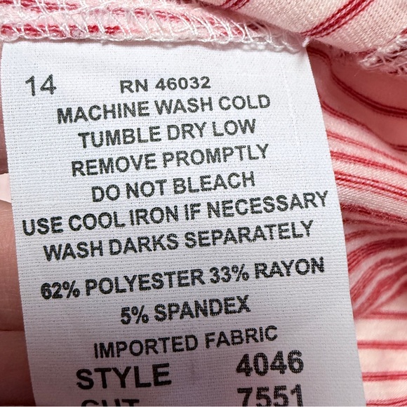 SEVEN FORTY TWO RED AND WHITE STRIPED ASYMMETRICAL TOP - Picture 3 of 7